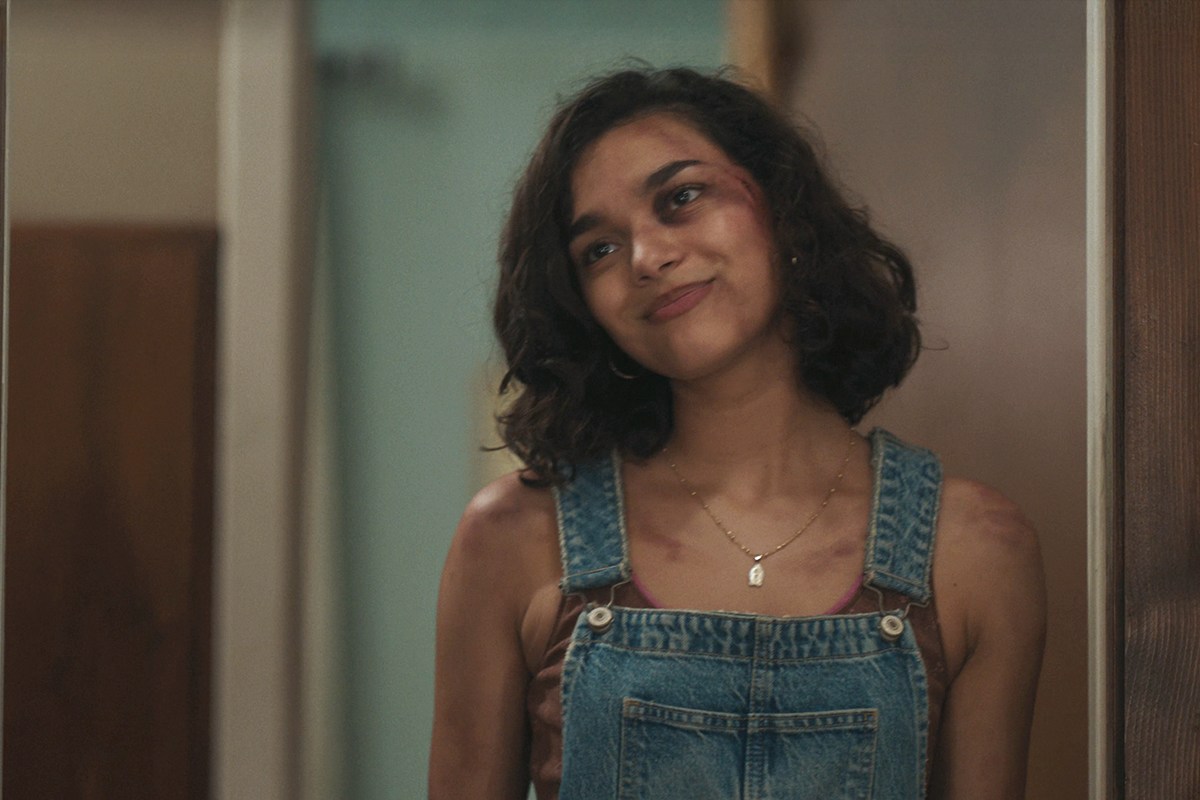 Ariana’s denim overalls on Landman